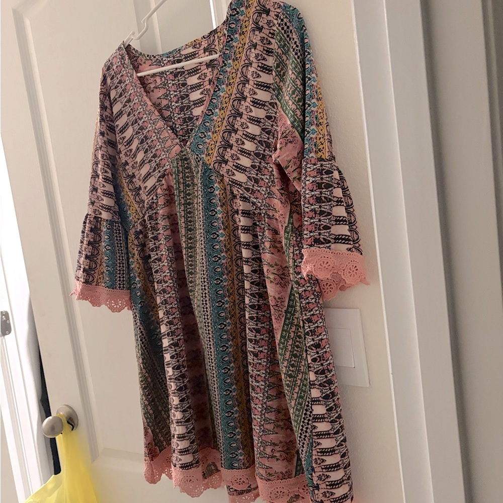 Bohemian style dress.
